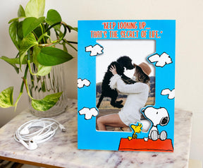 Peanuts Snoopy and Woodstock "Keep Looking Up" Die-Cut Photo Frame | 4 x 6 Inch