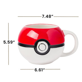 Pokemon Pokeball 20 Ounce 3D Sculpted Ceramic Mug