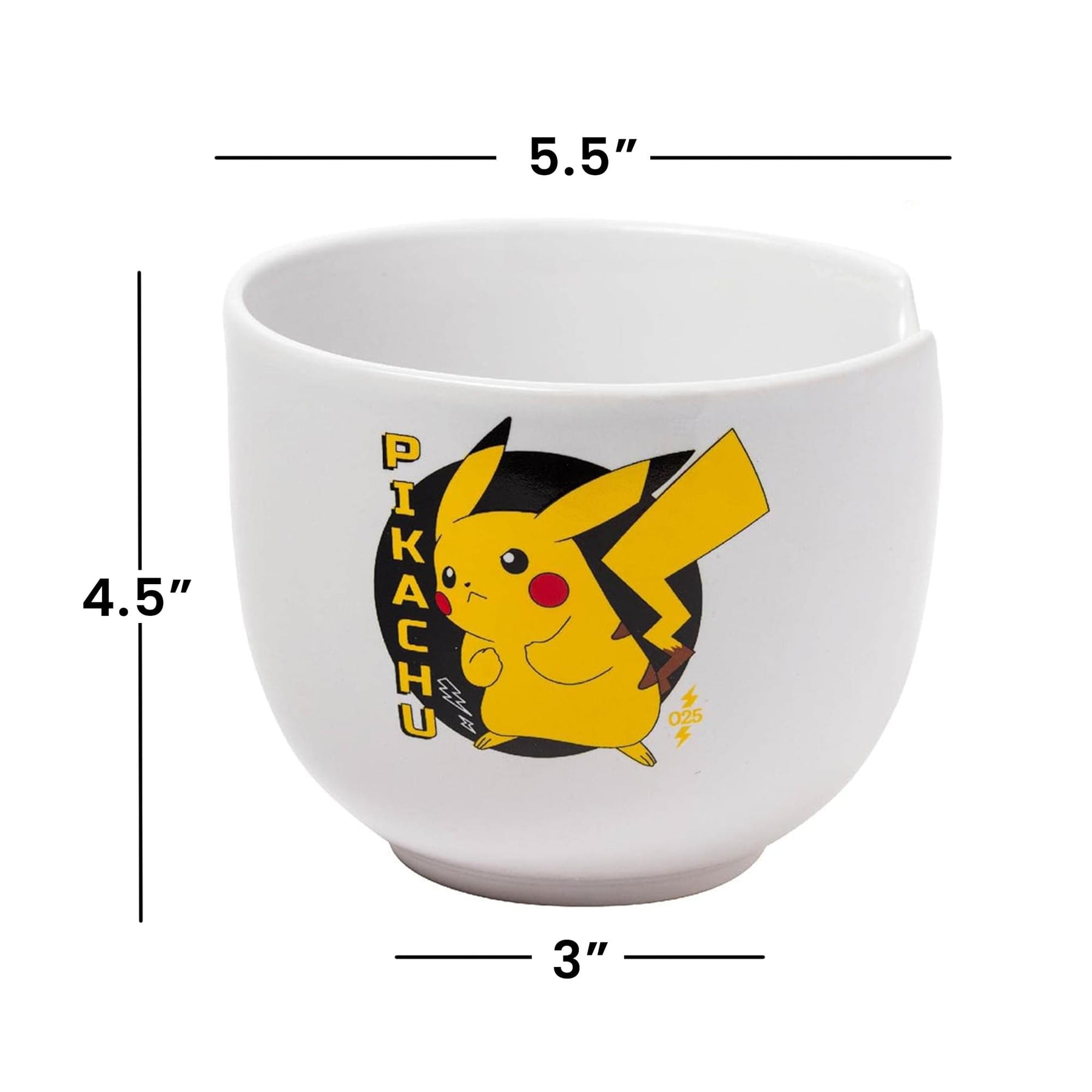 Pokemon Pikachu 20 Ounce Ceramic Ramen Bowl with Chopsticks