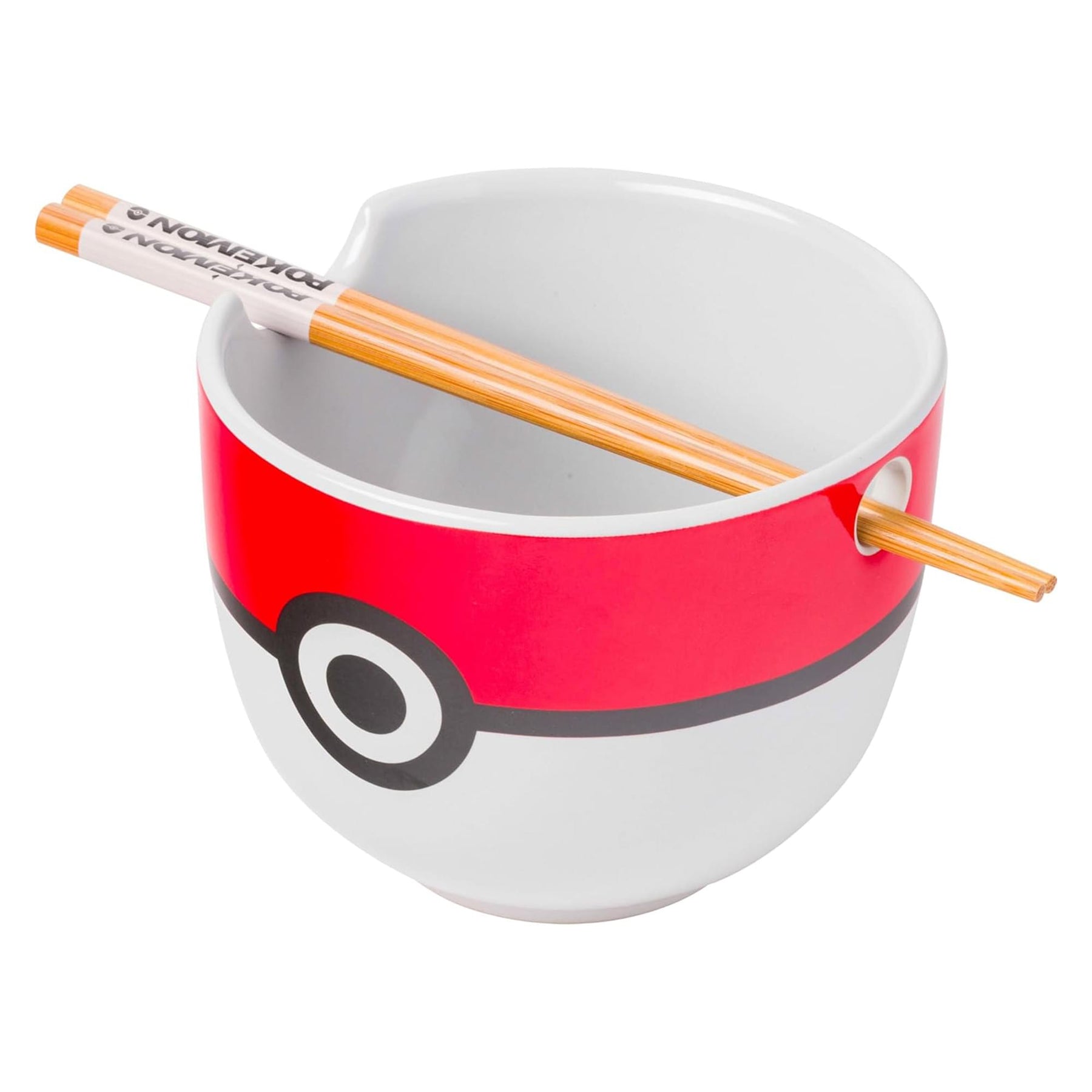 Pokemon Pokeball 20 Ounce Ceramic Ramen Bowl with Chopsticks