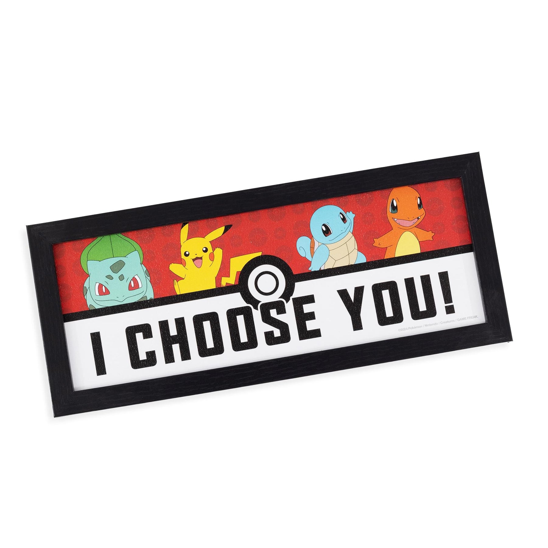 Pokemon "I Choose You" 12 x 5 Inch Framed MDF Wall Art