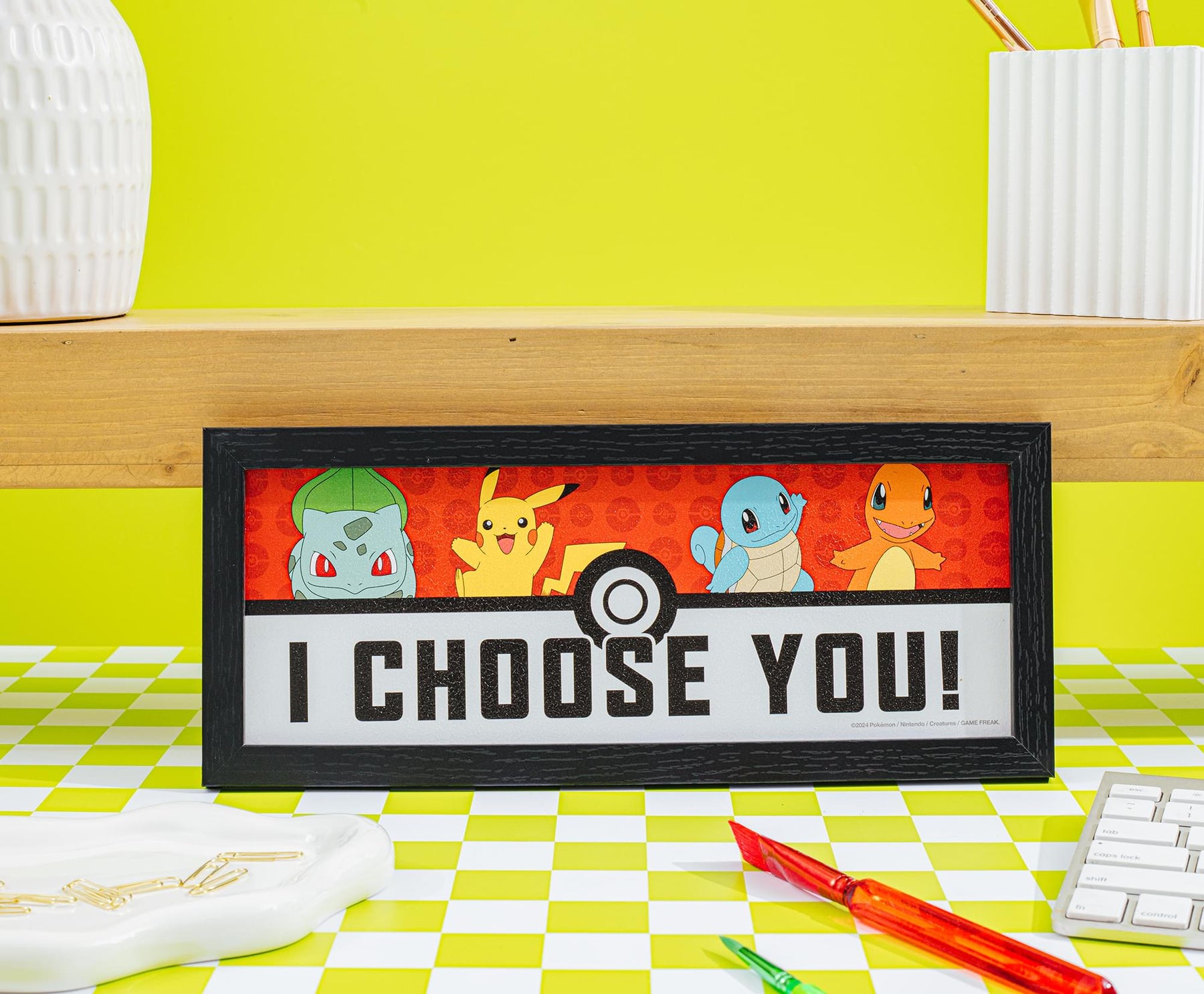 Pokemon "I Choose You" 12 x 5 Inch Framed MDF Wall Art