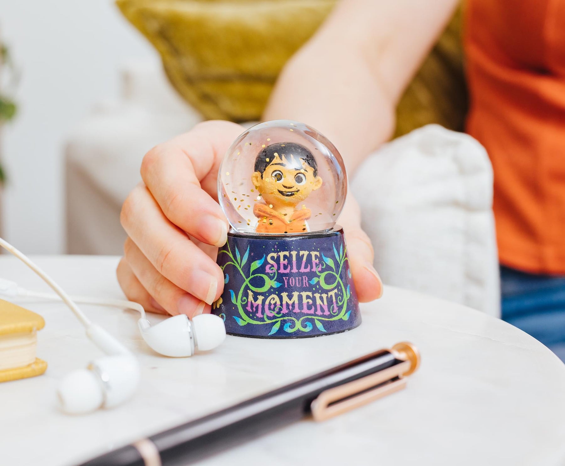 Disney Pixar Coco "Seize Your Moment" Mini Light-Up Snow Globe | 3 Inches Tall