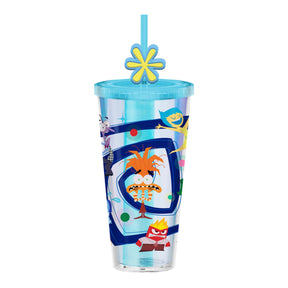 Disney Pixar Inside Out 2 Carnival Cup With Straw Topper Charm | Holds 24 Ounces