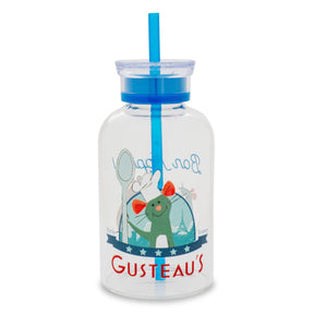 Disney Pixar Ratatouille Gusteau's Glass Milk Bottle With Straw | Hold 15 Ounces