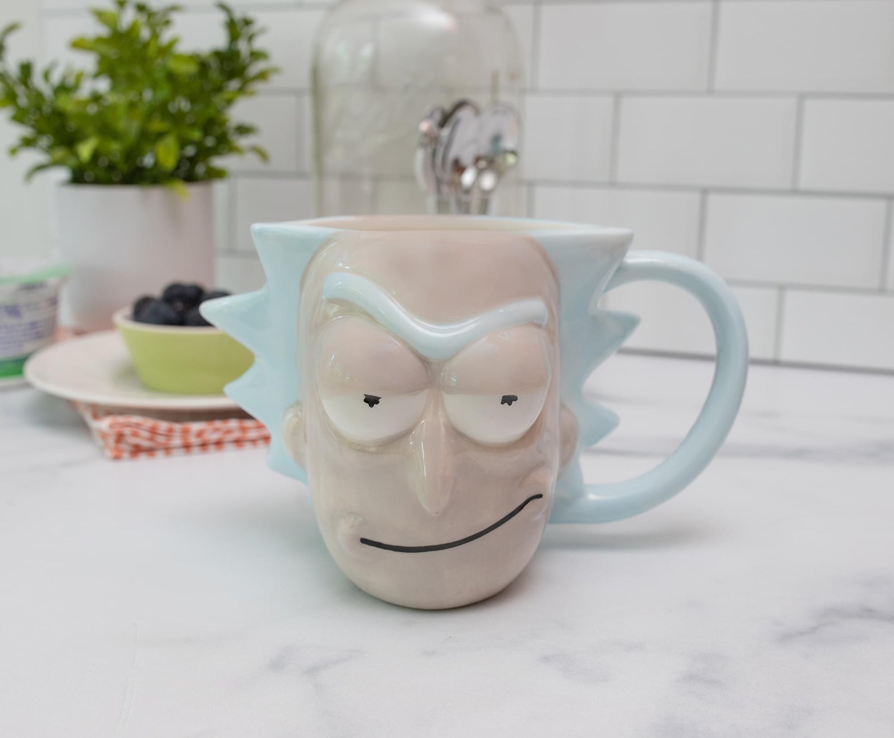 Rick and Morty Rick Sanchez Face 3D Sculpted Ceramic Mug | Holds 20 Ounces