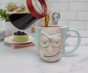 Rick and Morty Rick Sanchez Face 3D Sculpted Ceramic Mug | Holds 20 Ounces