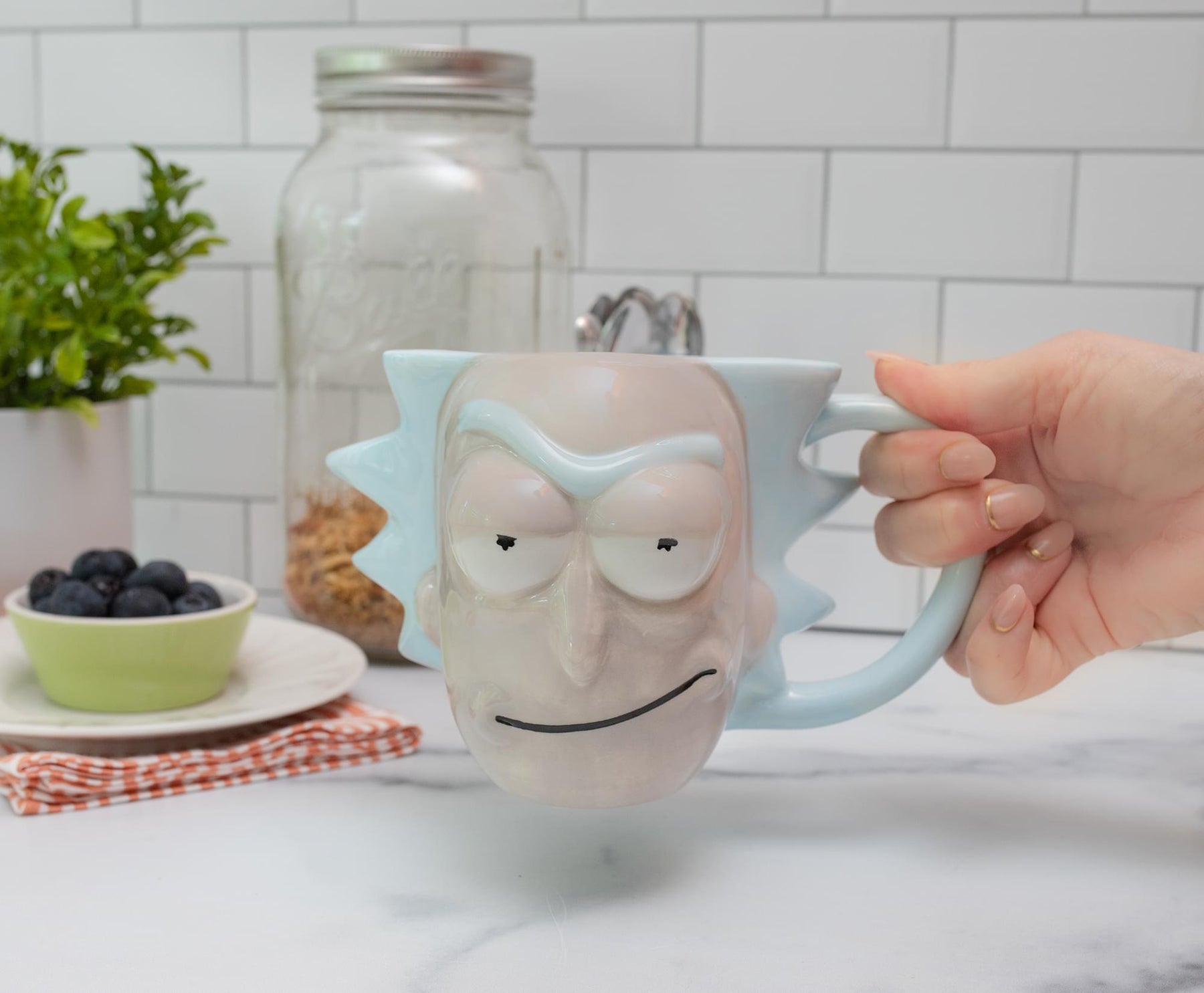 Rick and Morty Rick Sanchez Face 3D Sculpted Ceramic Mug | Holds 20 Ounces