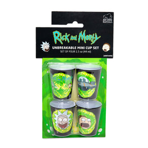 Rick and Morty 1.5-Ounce Plastic Mini Shot Glass Cups | Set of 4