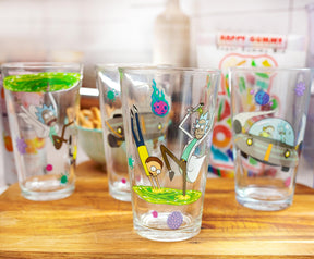 Rick and Morty 16-Ounce Pint Glasses | Set of 4