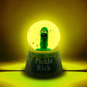 Rick and Morty Pickle Rick Light-Up Mini Snow Globe | 3 Inches Tall