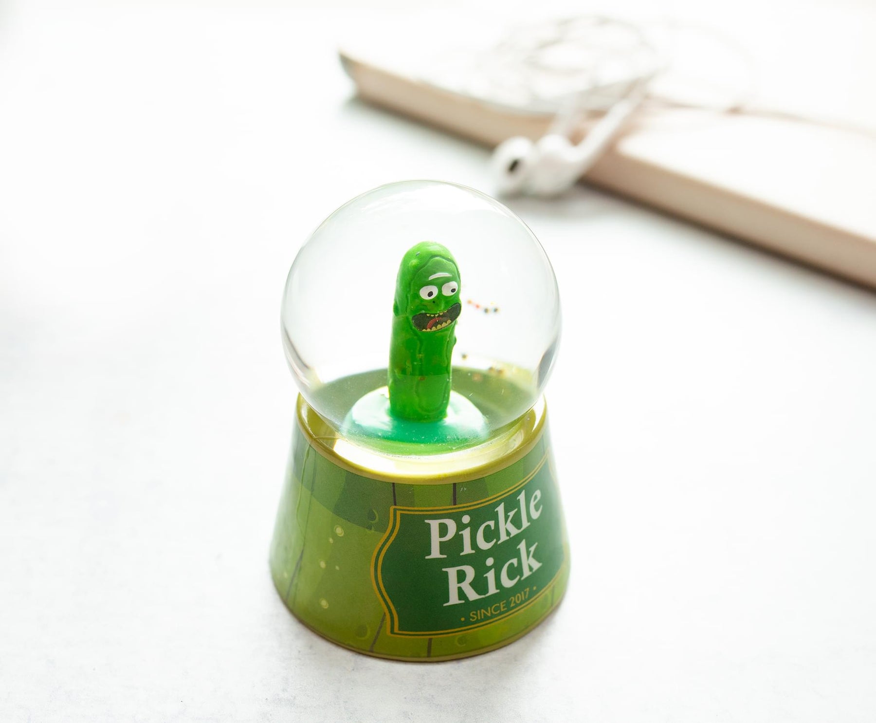 Rick and Morty Pickle Rick Light-Up Mini Snow Globe | 3 Inches Tall