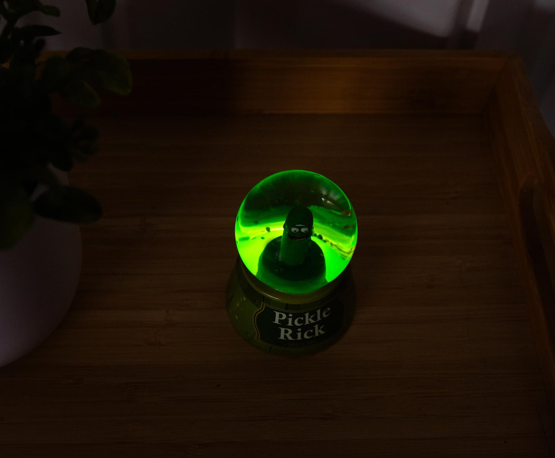 Rick and Morty Pickle Rick Light-Up Mini Snow Globe | 3 Inches Tall