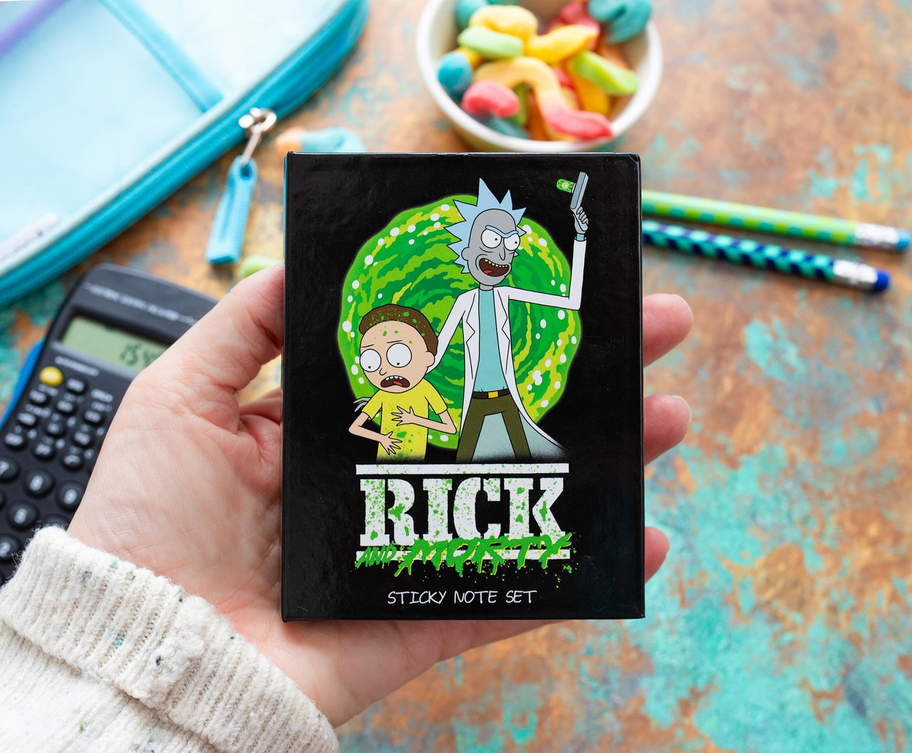 Rick and Morty Portal Splatter Sticky Note and Tab Box Set