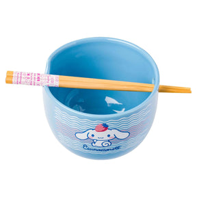 Sanrio Cinnamoroll Strawberry Pose 20oz Ceramic Ramen Bowl with Chopsticks