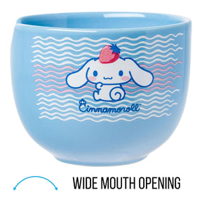 Sanrio Cinnamoroll Strawberry Pose 20oz Ceramic Ramen Bowl with Chopsticks