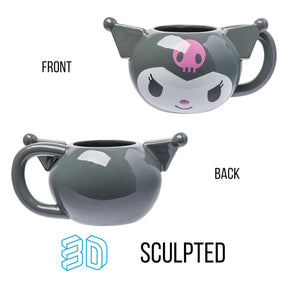 Sanrio Kuromi Face 20 Ounce 3D Sculpted Ceramic Mug