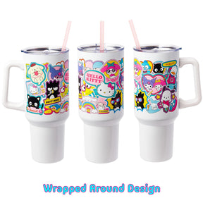 Sanrio Hello Kitty and Friends Sticker Bomb 40-Ounce Stainless Steel Tumbler