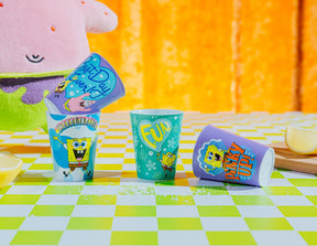 Nickelodeon SpongeBob SquarePants 4-Piece Plastic Mini Cups | Each Hold 2 Ounces