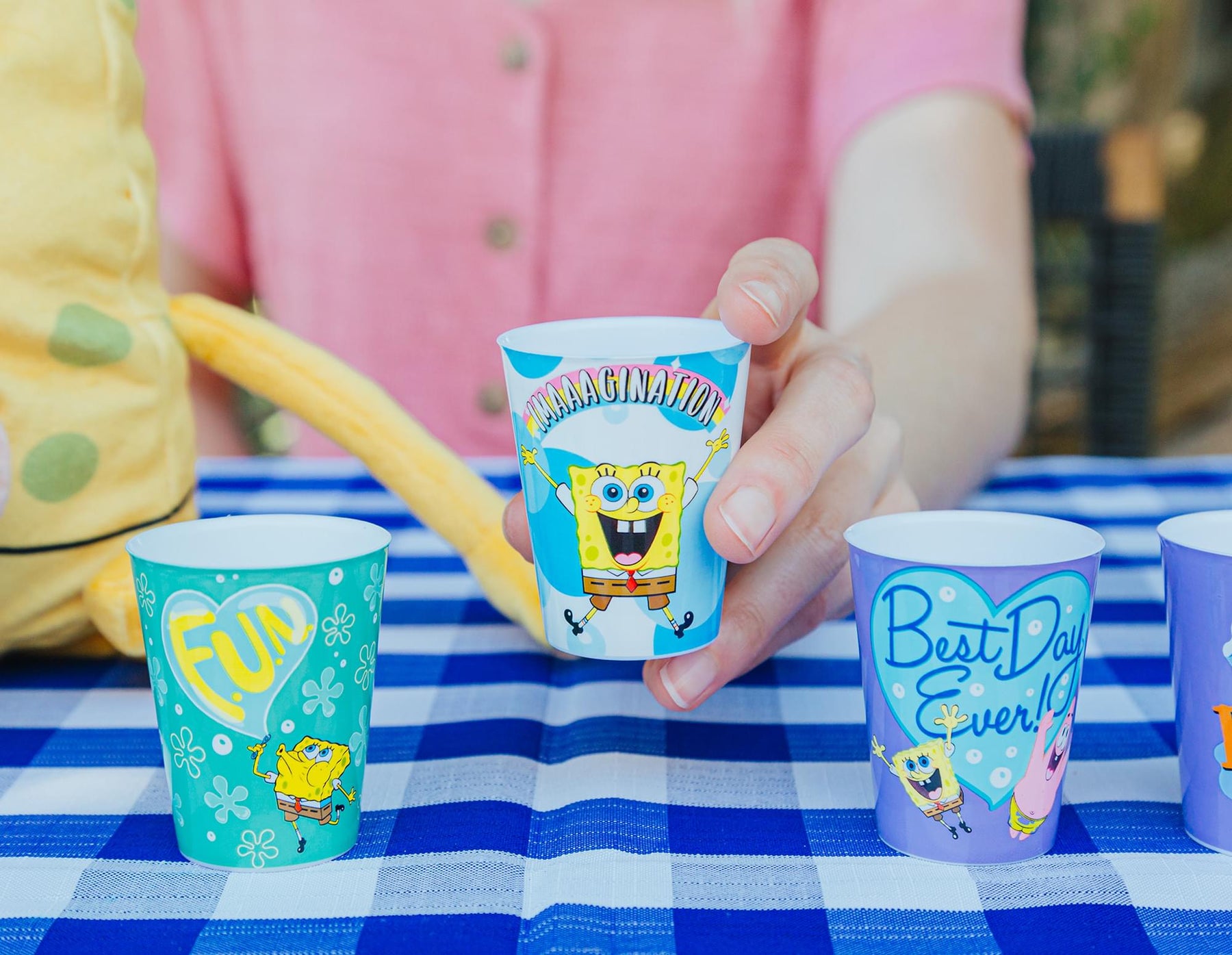 Nickelodeon SpongeBob SquarePants 4-Piece Plastic Mini Cups | Each Hold 2 Ounces