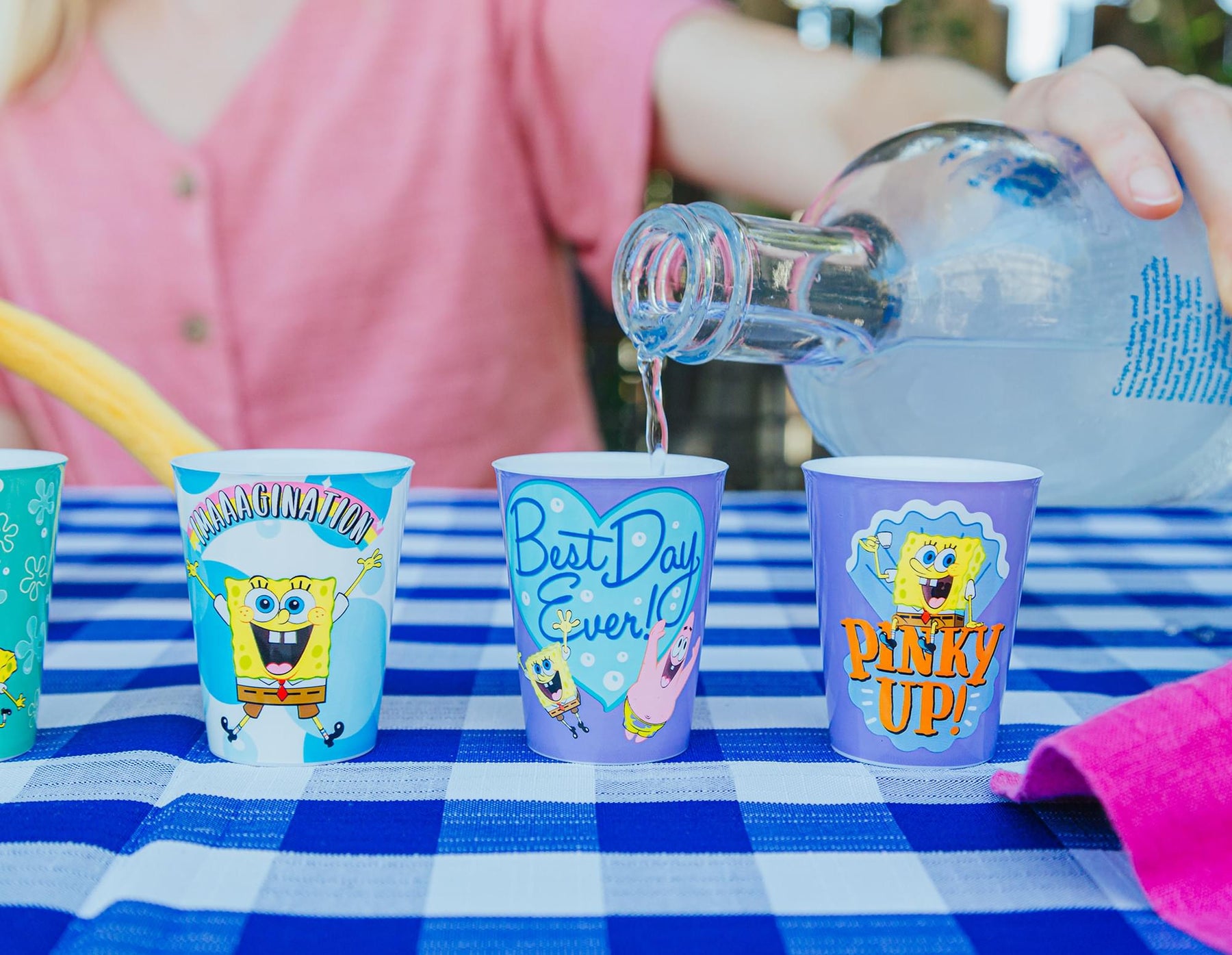 Nickelodeon SpongeBob SquarePants 4-Piece Plastic Mini Cups | Each Hold 2 Ounces