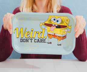 Nickelodeon SpongeBob SquarePants "Weird. Don't Care." Tin Tray | 11 x 7 Inches