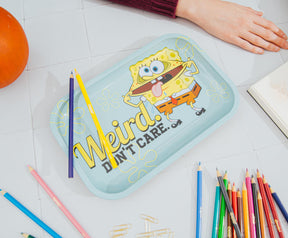 Nickelodeon SpongeBob SquarePants "Weird. Don't Care." Tin Tray | 11 x 7 Inches