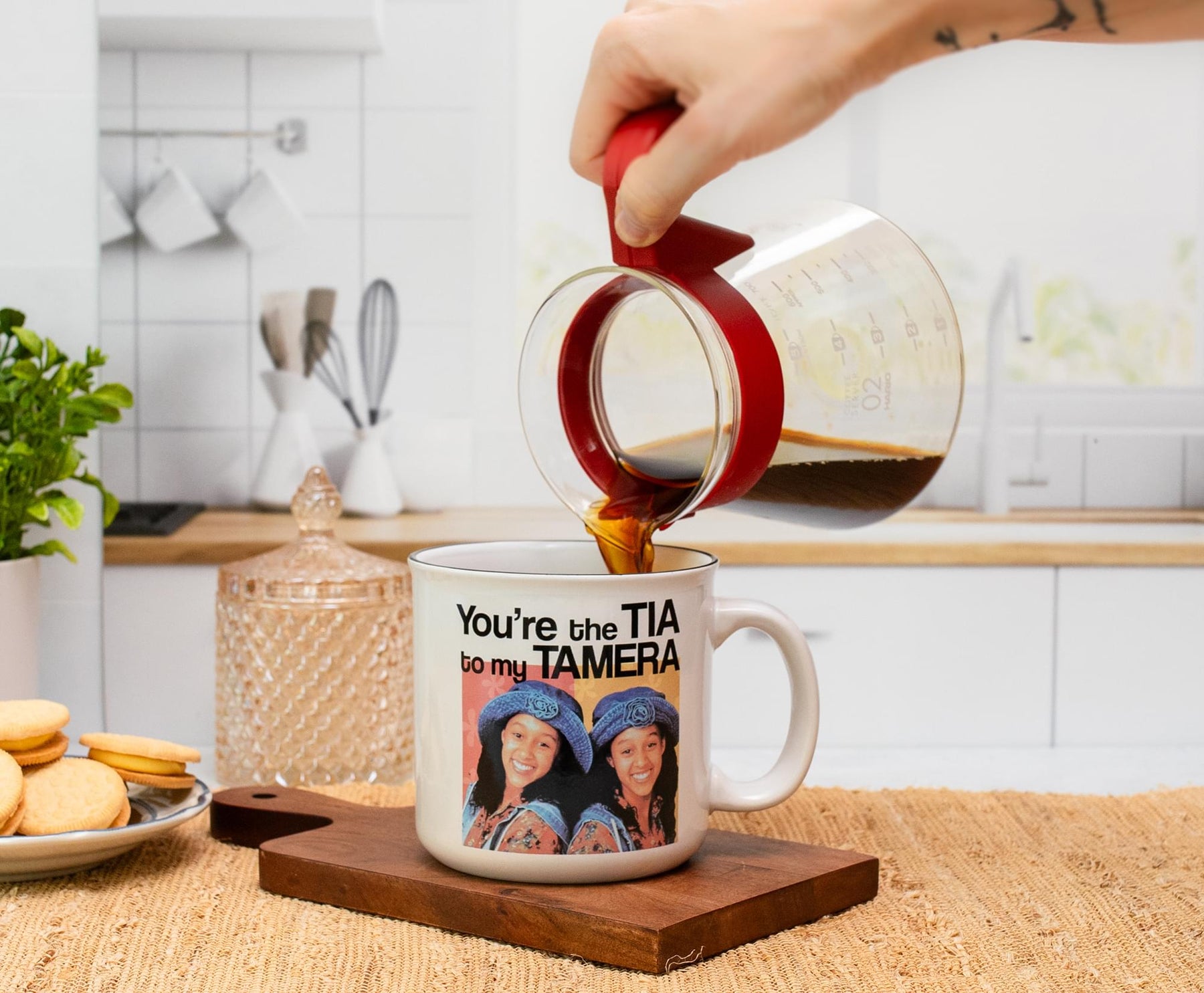 Sister, Sister "You're The Tia To My Tamera" Ceramic Mug | Holds 20 Ounces