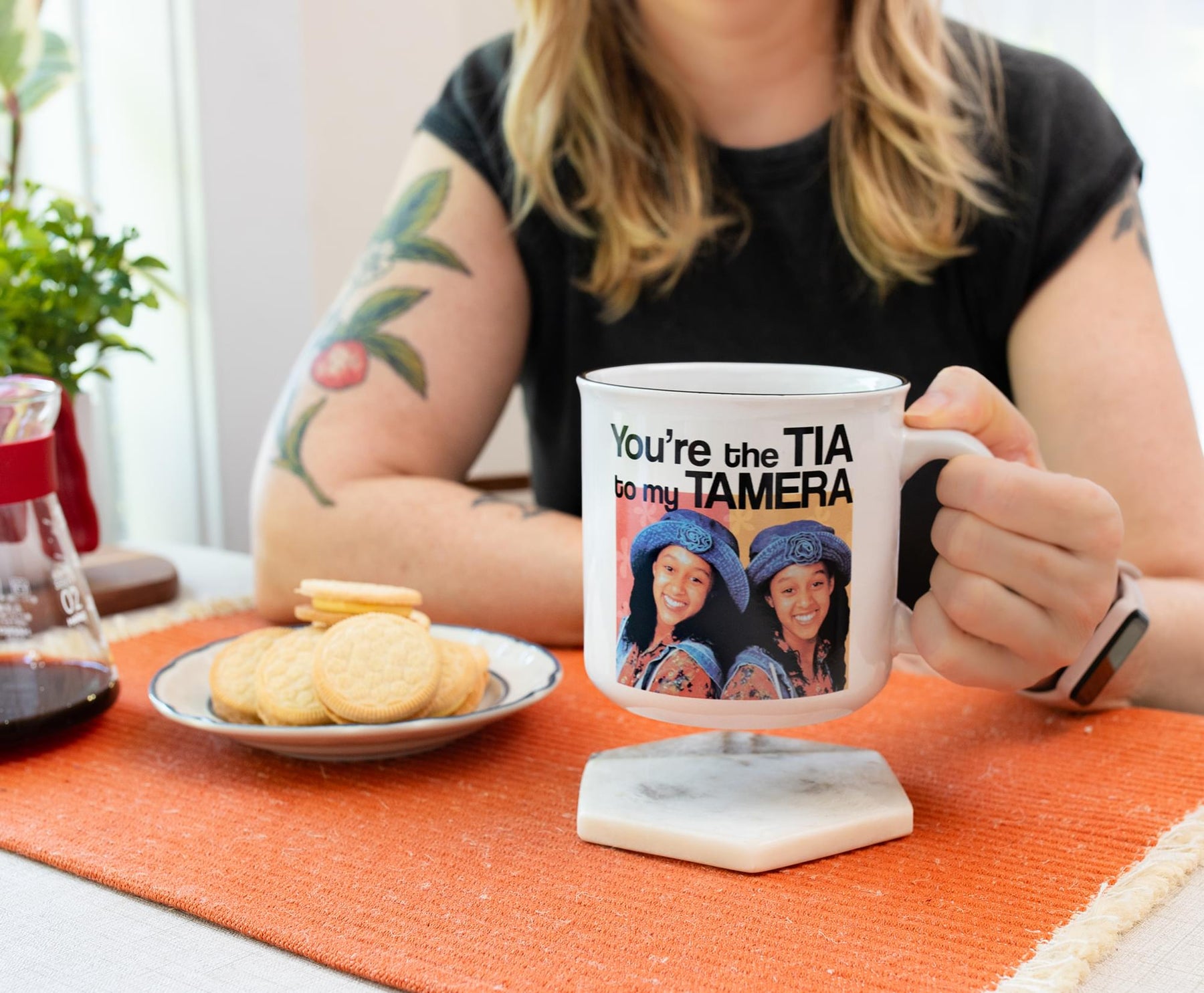 Sister, Sister "You're The Tia To My Tamera" Ceramic Mug | Holds 20 Ounces