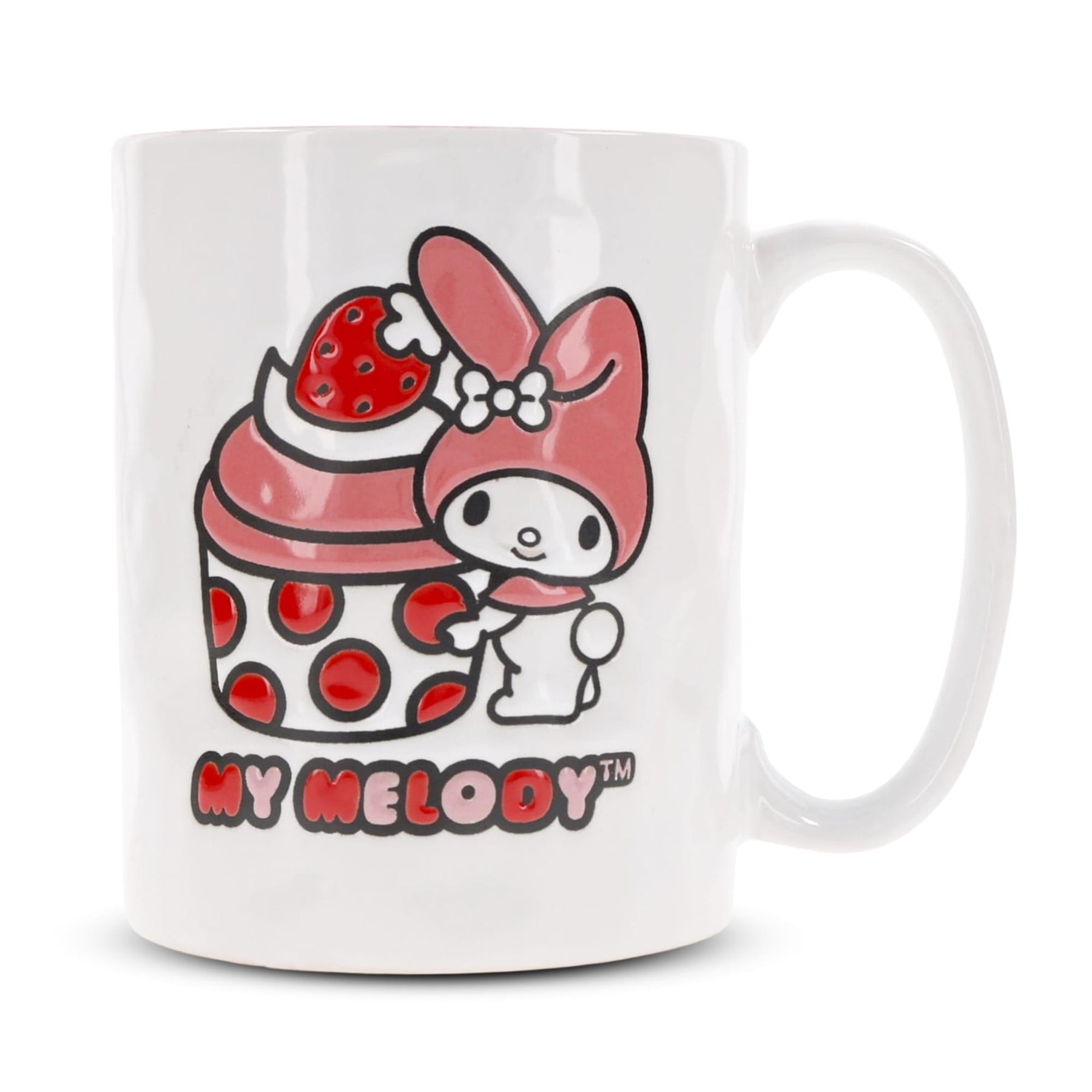 Sanrio My Melody Cupcake Wax-Resist Ceramic Pottery Mug | Holds 17 Ounces