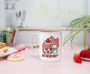 Sanrio My Melody Cupcake Wax-Resist Ceramic Pottery Mug | Holds 17 Ounces