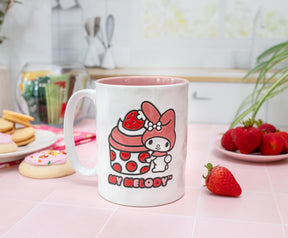 Sanrio My Melody Cupcake Wax-Resist Ceramic Pottery Mug | Holds 17 Ounces