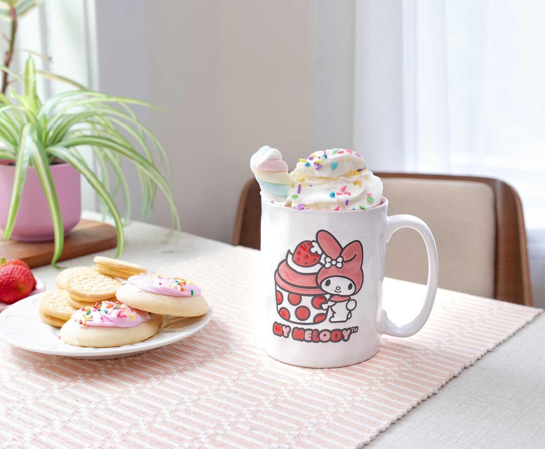 Sanrio My Melody Cupcake Wax-Resist Ceramic Pottery Mug | Holds 17 Ounces