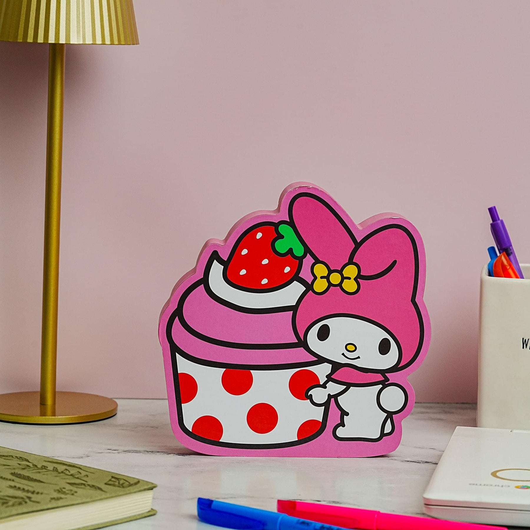 Sanrio My Melody Strawberry Cupcake Die-Cut Wooden Wall Art Sign