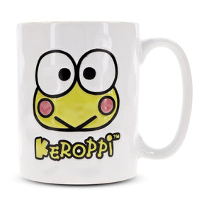 Sanrio Keroppi Face Wax-Resist Ceramic Pottery Mug | Holds 17 Ounces