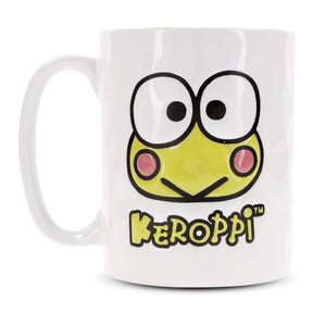 Sanrio Keroppi Face Wax-Resist Ceramic Pottery Mug | Holds 17 Ounces