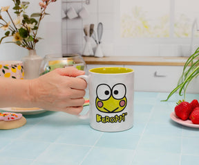 Sanrio Keroppi Face Wax-Resist Ceramic Pottery Mug | Holds 17 Ounces