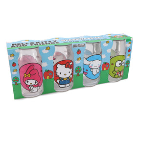 Sanrio Hello Kitty and Friends 4-Piece Glass Can Set | Each Holds 16 Ounces