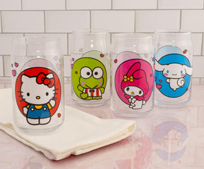 Sanrio Hello Kitty and Friends 4-Piece Glass Can Set | Each Holds 16 Ounces