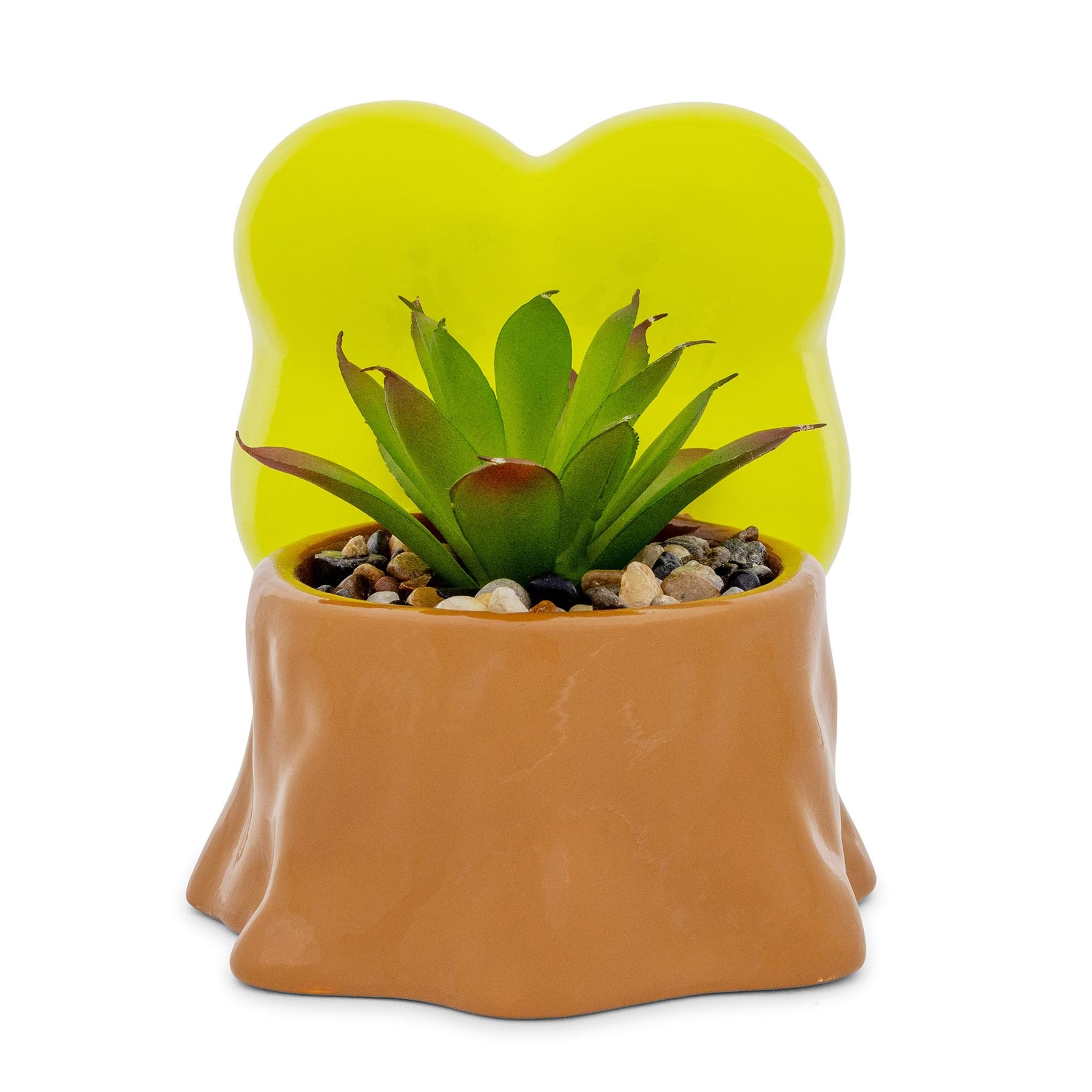 Sanrio Keroppi Stump 4-Inch Ceramic Mini Planter With Artificial Succulent