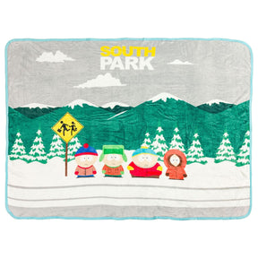 South Park Bus Stop 45 x 60 Inch Fleece Throw Blanket