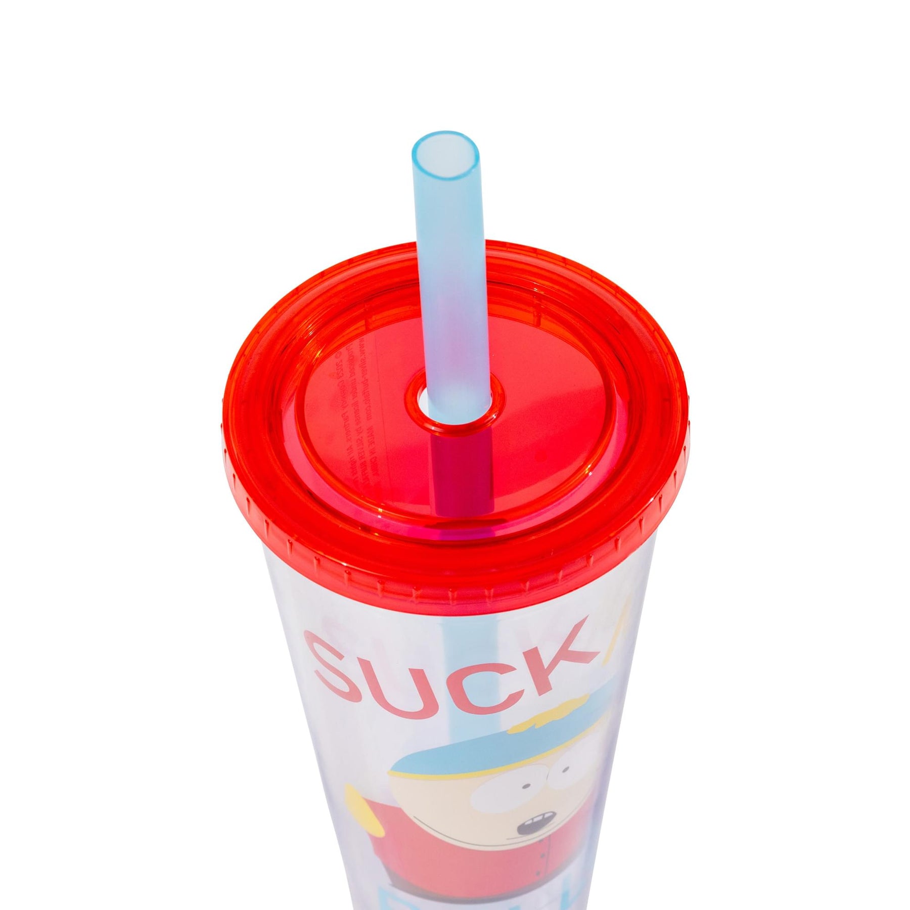 South Park Cartman "Suck My Balls" 24-Ounce Carnival Cup With Lid and Straw