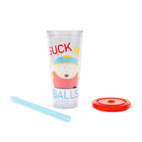 South Park Cartman "Suck My Balls" 24-Ounce Carnival Cup With Lid and Straw