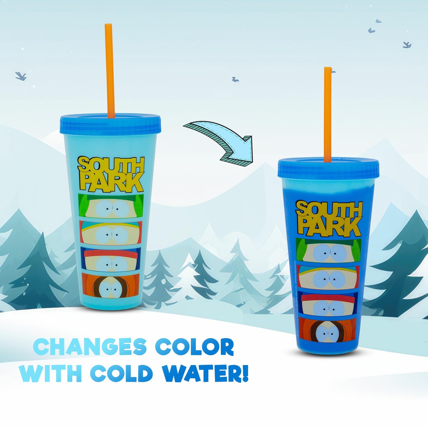 South Park Characters Color-Changing Plastic Tumbler | Holds 24 Ounces