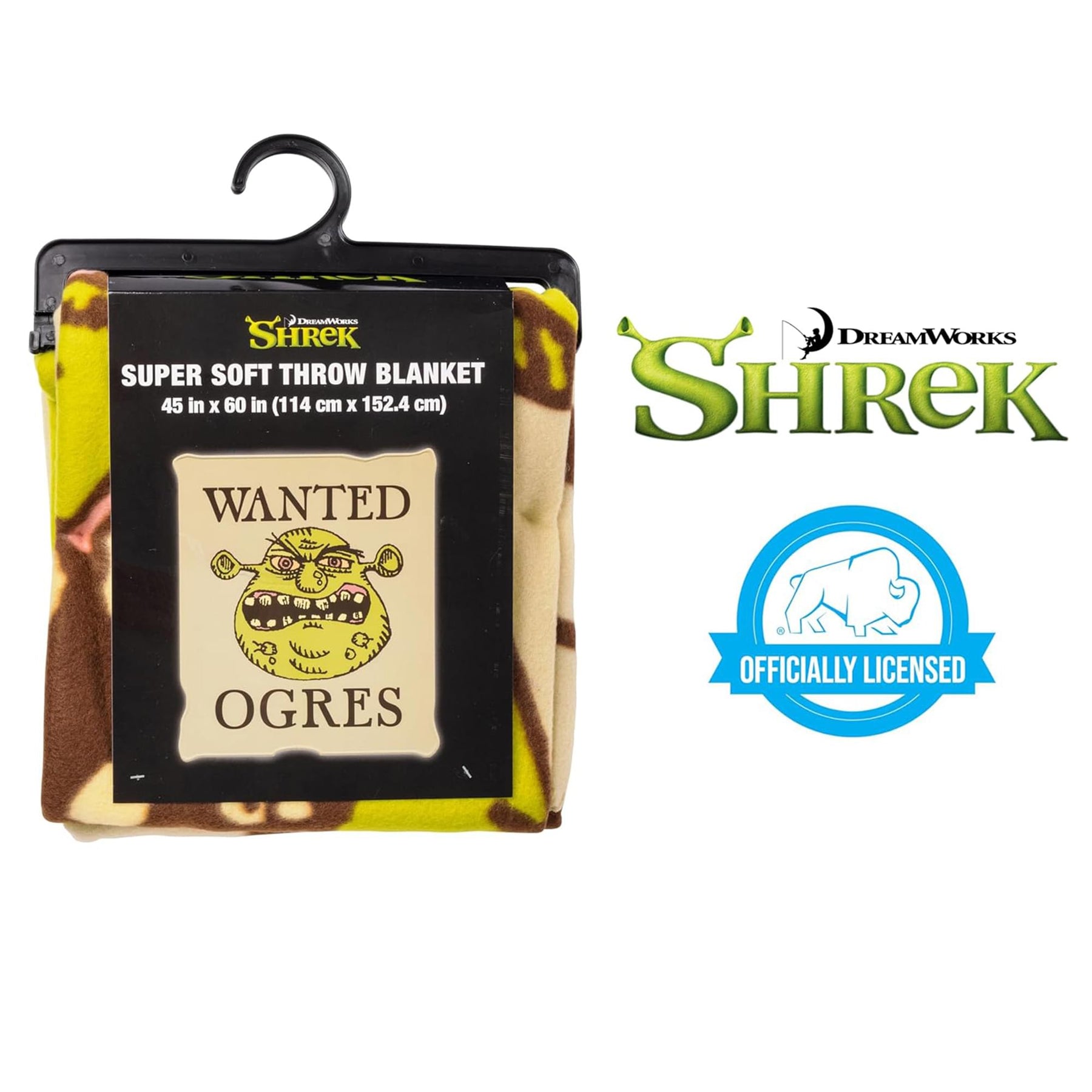 Shrek "Wanted Ogres" 45 x 60 Inch Fleece Throw Blanket