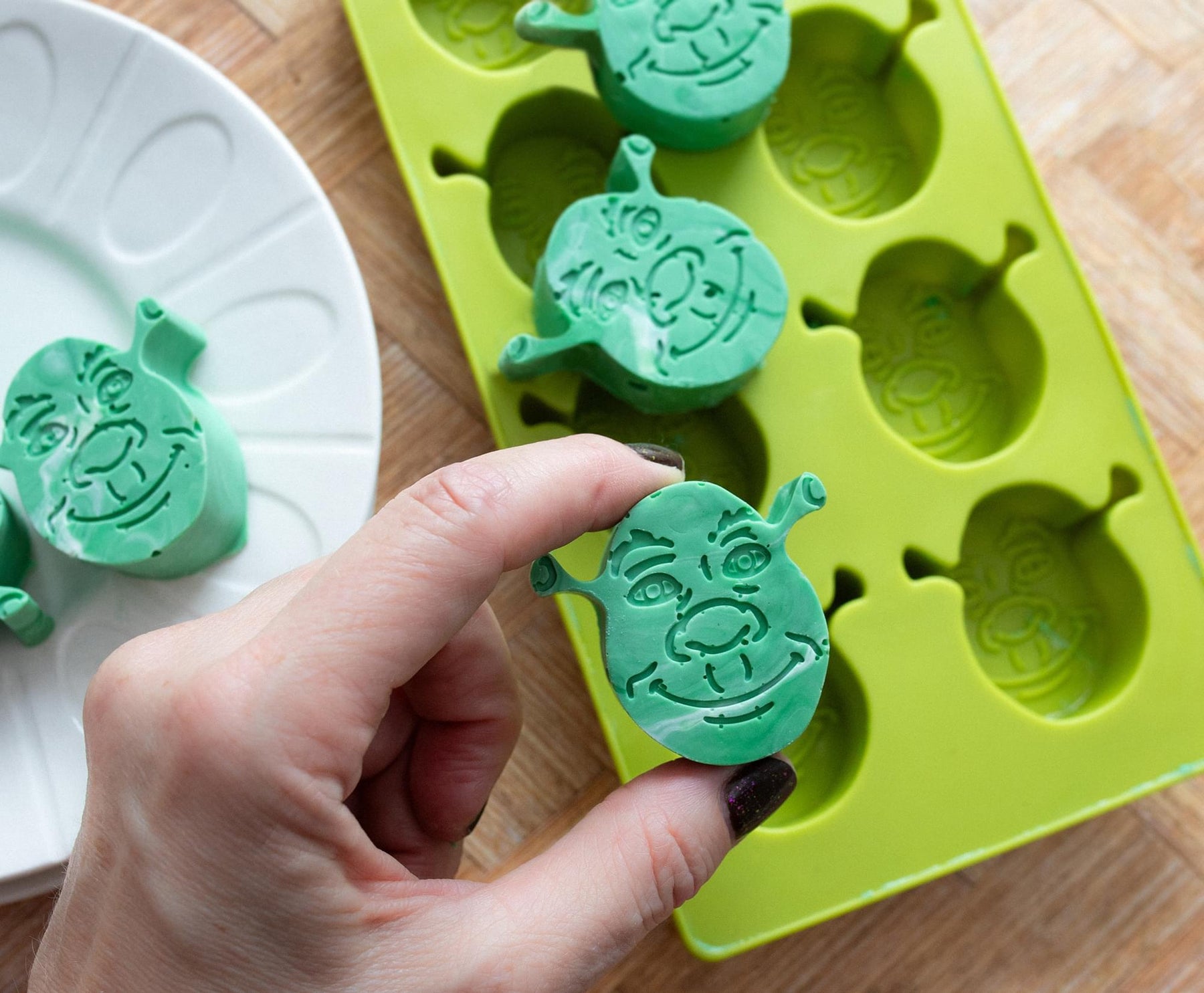 Shrek Reusable Silicone Ice Cube Tray Makes 8 Cubes Green