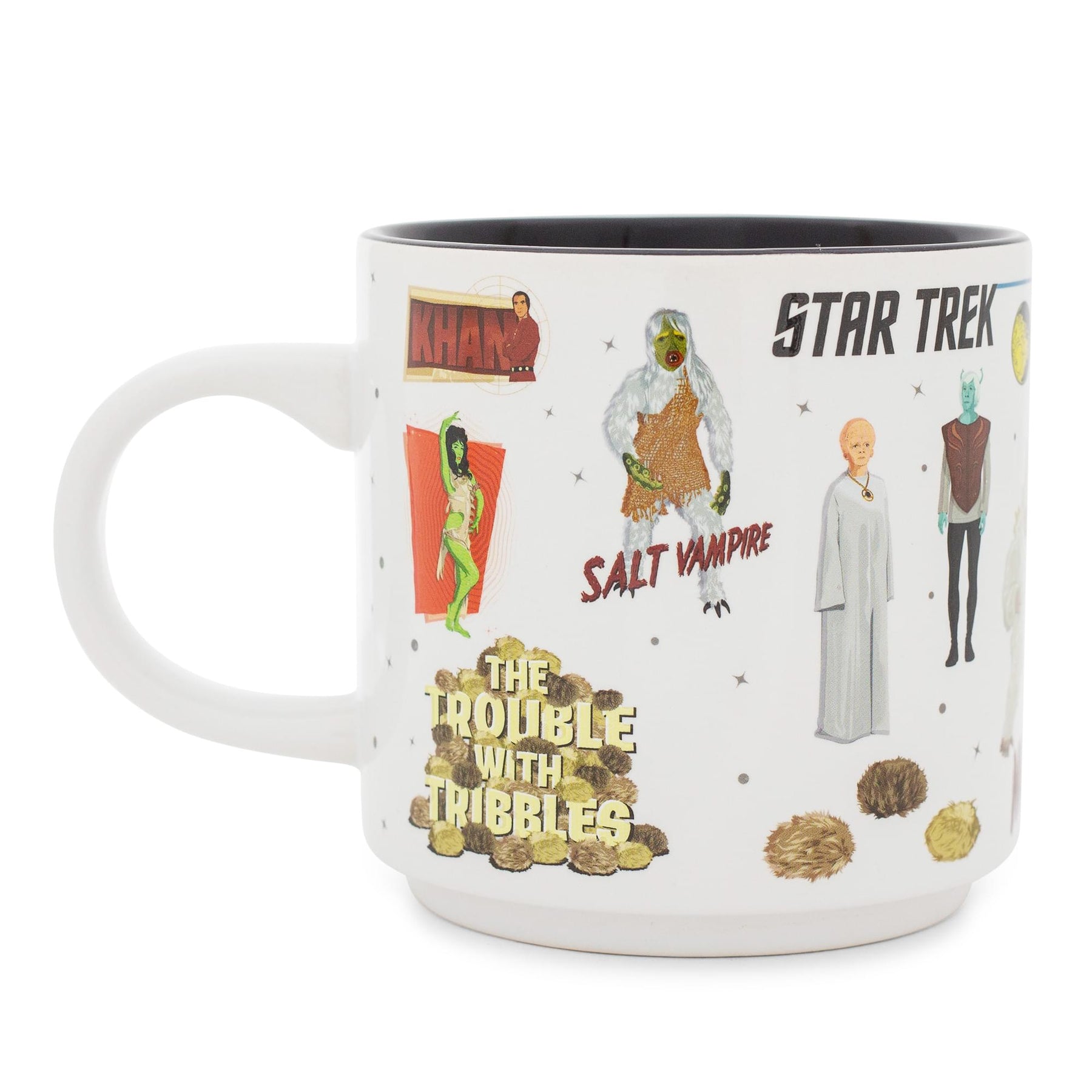 Star Trek Aliens, Villains, and Crew Stackable Ceramic Mug | Holds 13 Ounces