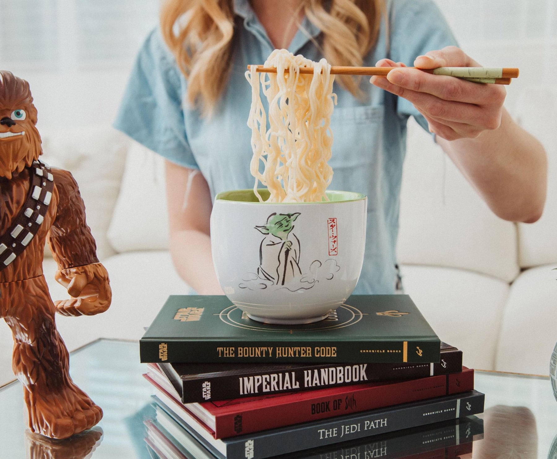 Star Wars Yoda "May The Force Be With You" Ceramic Ramen Bowl and Chopstick Set