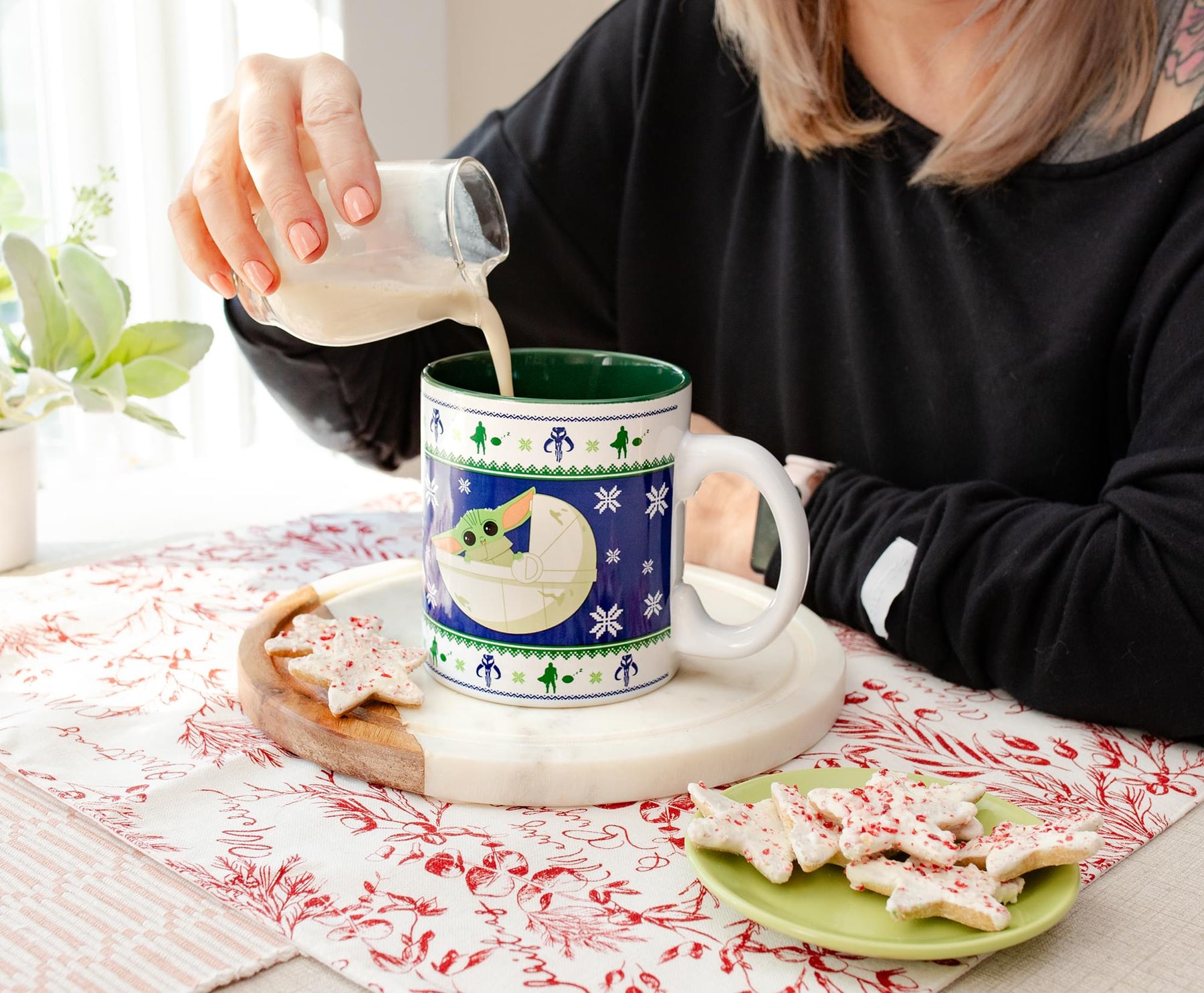 Star Wars: The Mandalorian Grogu Christmas Sweater Ceramic Mug | Holds 20 Ounces