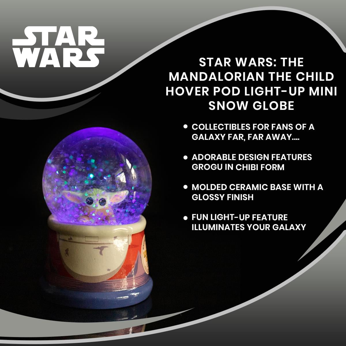 Star Wars: The Mandalorian The Child Hover Pod Light-Up Mini Snow Globe